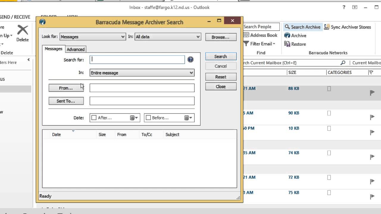 Search For Items In Archived Outlook Folders YouTube