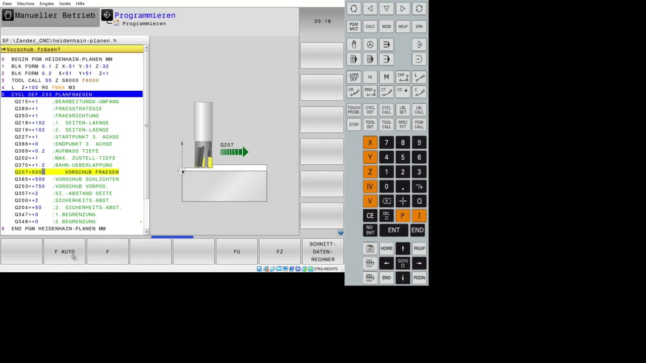 Heidenhain Tutorial - Planfräsen