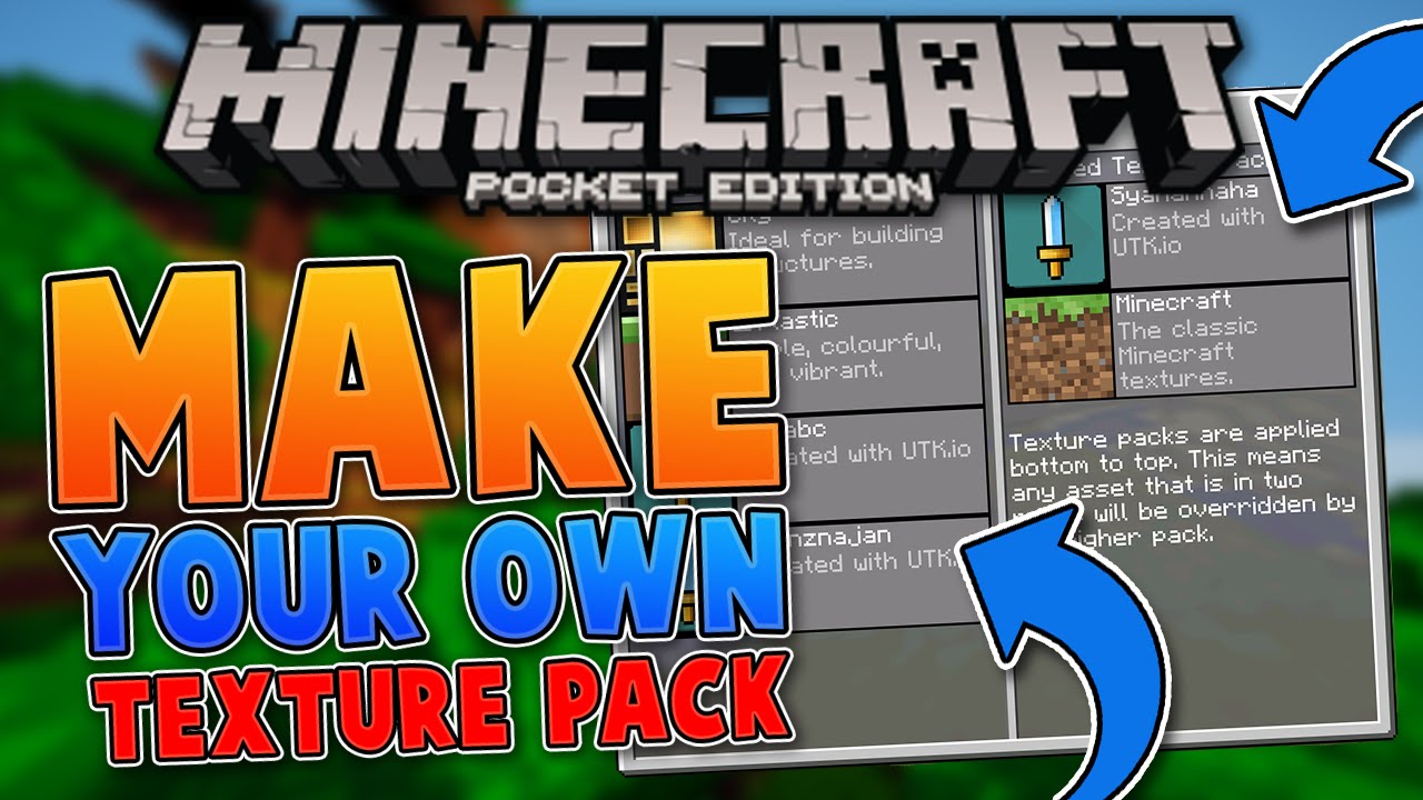 Custom Texture Pack How To Make Your Own Texture Pack Minecraft Pe Pocket Edition Youtube