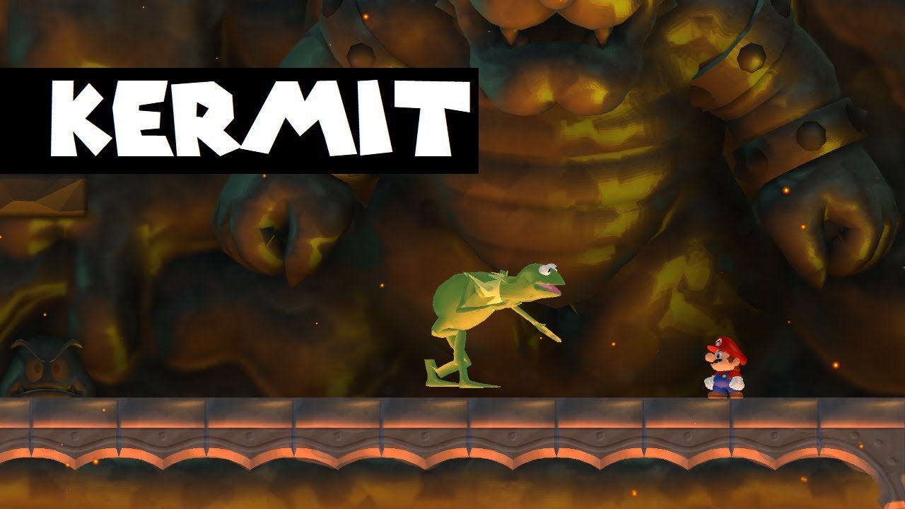 Mario vs Kermit in NSMBW