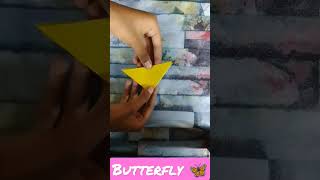 how to make paper origami butterfly ?#art #origami #papercraft #youtubeshorts