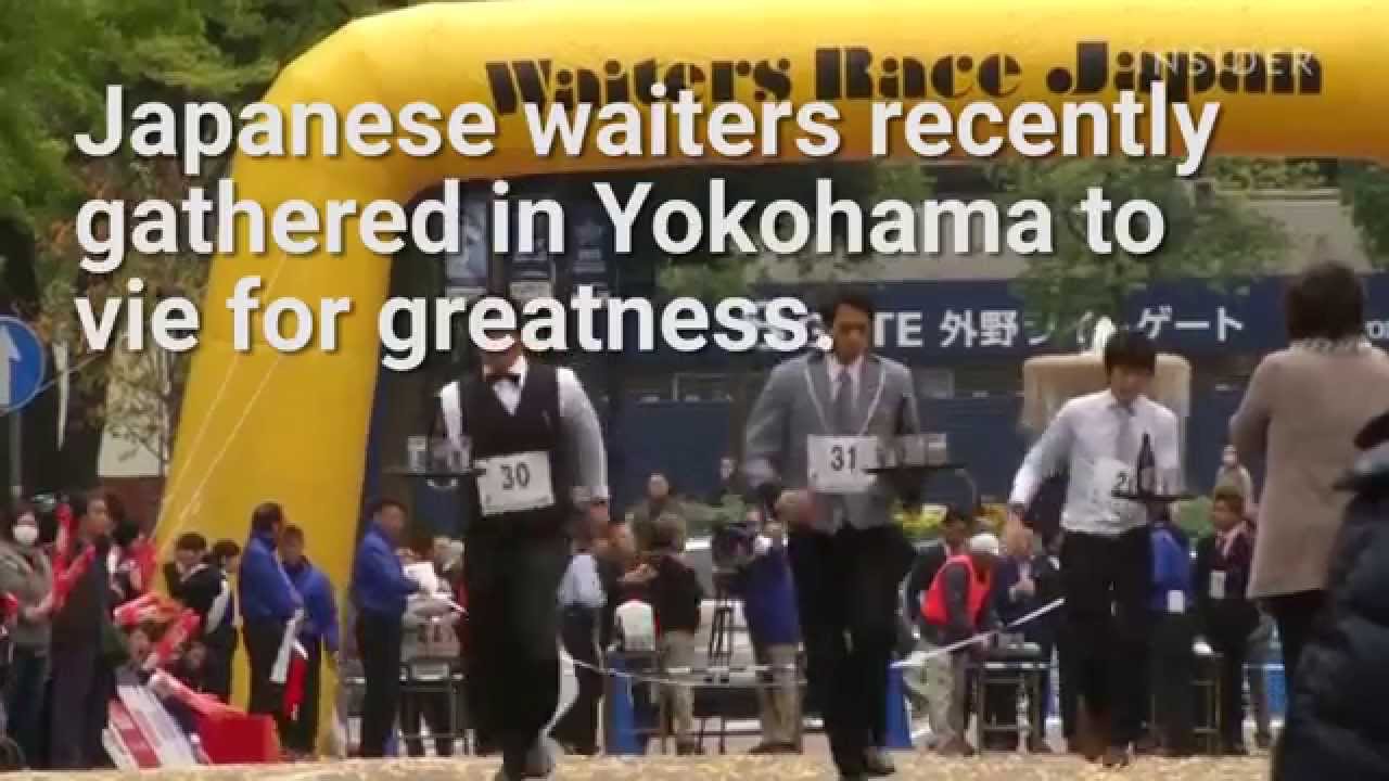 Japanese waiters competed in a crazy race for glory