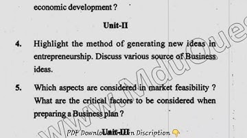 MBA 4th Sem Entrepreneurship Question Paper