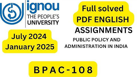 BPAC-108 SOLVED ASSIGNMENT ENGLISH 2024-25