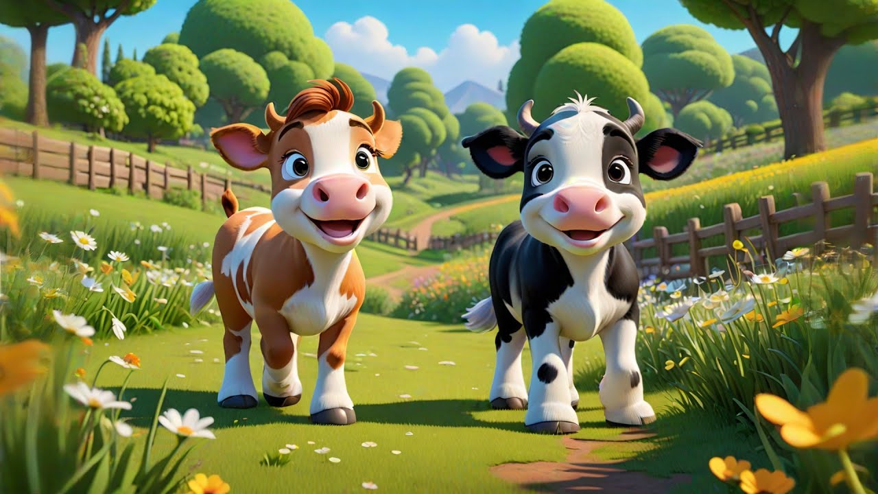 Six Baby Cows Count Their Hooves | Counting Song for Kids | Nursery Rhymes and Preschool Learning