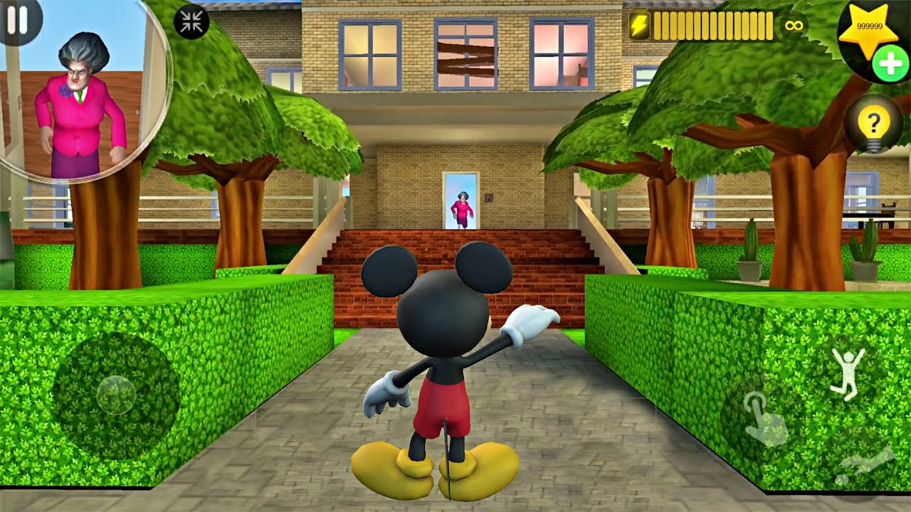 Playing as Mickey Mouse in Scary Teacher 3D Trolling Miss T Every day Gameplay
