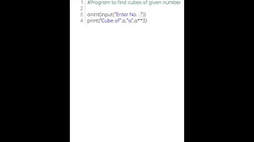 Program to find cube of a number #python #100% working