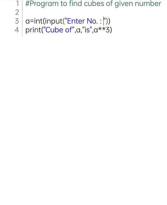 Program to find cube of a number #python #100% working - YouTube