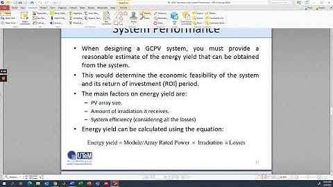 GCPV System Performance Evaluation