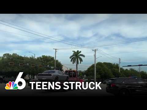 3 teen girls hospitalized after being struck by vehicle in Miramar, police say