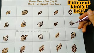 Henna Class day 8 || How To 20 Different Henna Leaves || Henna Classes || Learn With Thouseen