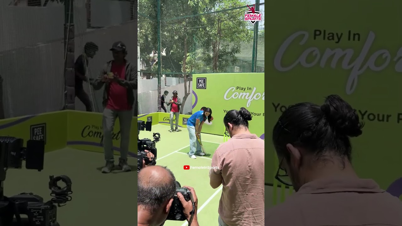 Smriti Mandhana batting at an event 🏏🫪 #smritimandhana #batting #ytshorts #cricket