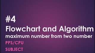 #4 Draw a Flowchart for find out Maximum number from Given two Numbers | PPS | CPU | 1-2 Sem