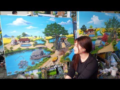 Video Lớp dạy vẽ tranh tường tại Hà Nội, Nhật ký bài đồng... - YouTube
