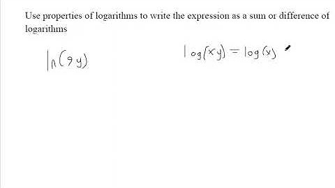Use properties of logarithms to write the expression as a sum or difference of logarithms