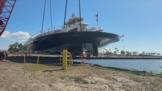 Eastern Shipbuilding Group launches the FALCON ferry boat for Fisher Island