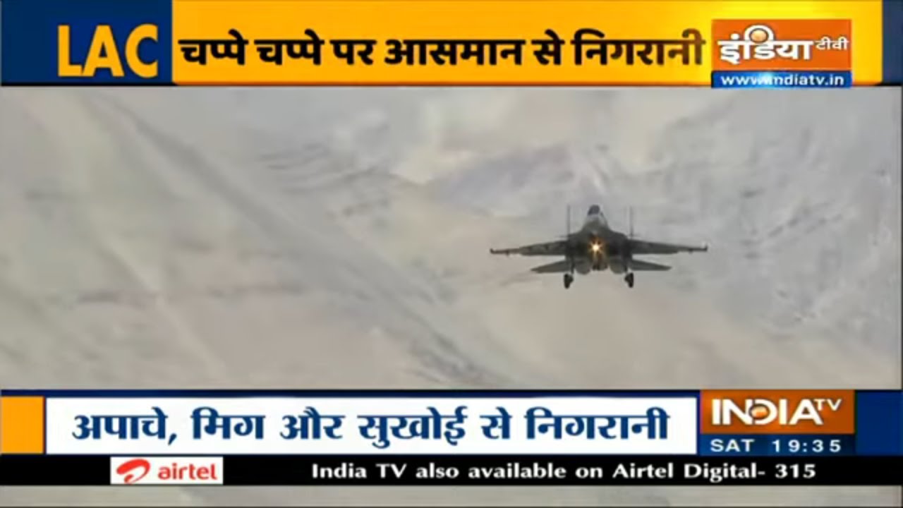 IAF`s Su-30MKI fighter aircraft and Apache attack helicoptor keep vigilant eye on LAC