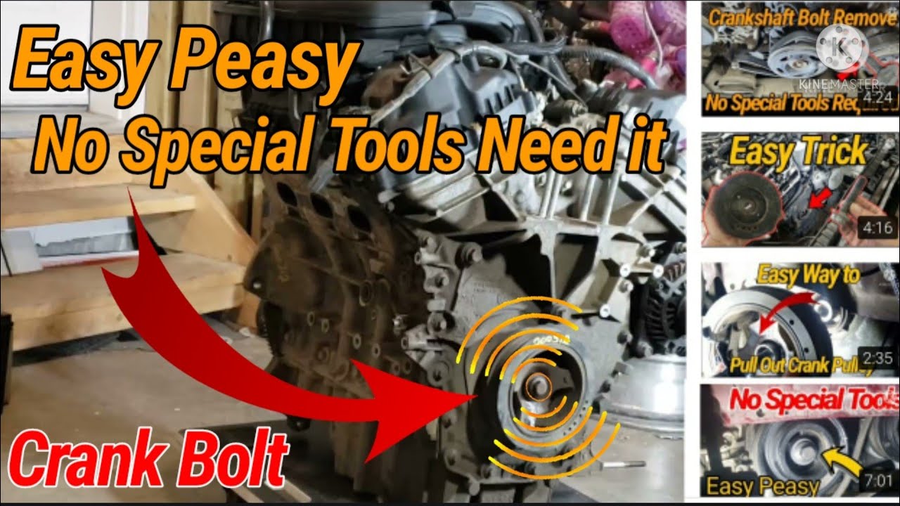 No Special Tools! How to Remove Crankshaft Pulley Bolt YouTube