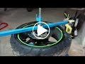 Motorcycle rear tire change with homemade tools