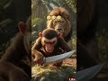 😂Lion vs Monkey Unexpected Ending 🦁🐒#viral #funny #donkey #edit #funnydonkey#trending shorts