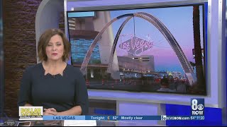 Gateway Arches to downtown Las Vegas illuminated Wednesday night
