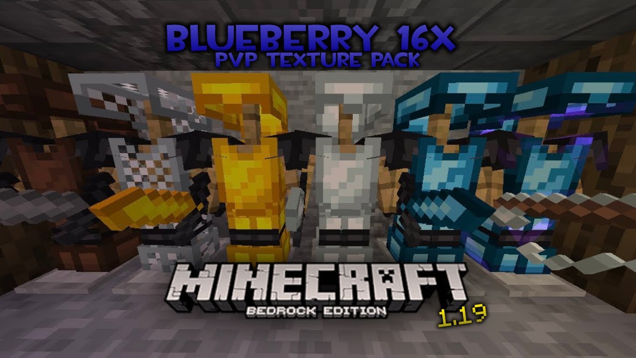 BlueBerry PVP Texture Pack! (16x) Minecraft Bedrock 1.19 YouTube