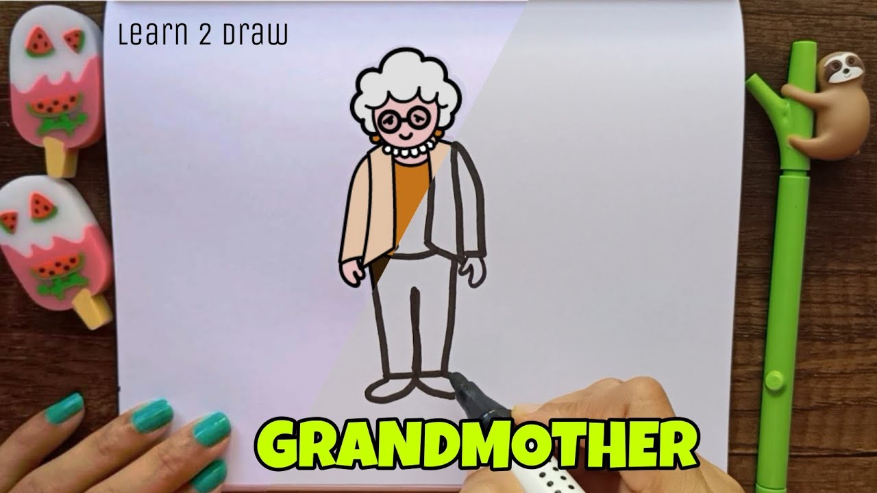 How To Draw GRANDMOTHER Easy Drawing Videos For Kids Toddlers Maxresdefault