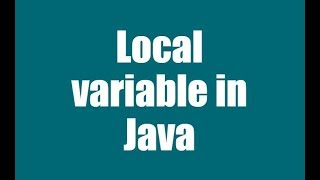 Lecture 8: Local Variable and Local Variable Scope| Beginners Tutorials(Hindi/Urdu)