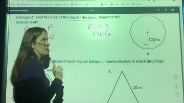 Sec. 10.3–Area of Regular Polygons using Special Right Triangles