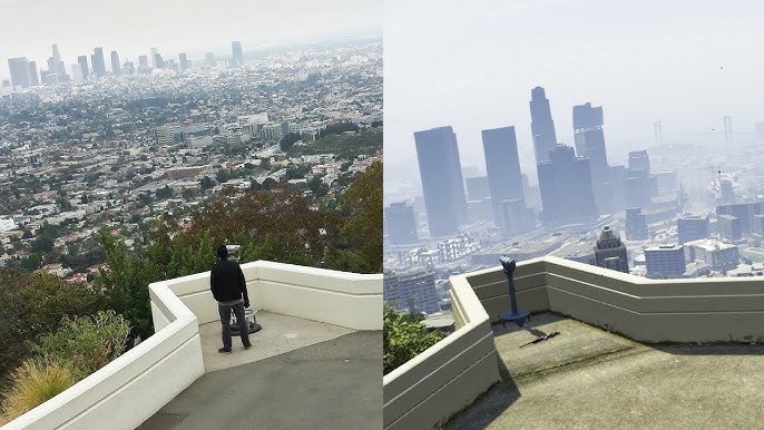 GTA 5 vs GOOGLE Earth #1  Los Santos and Los Angeles Comparison 