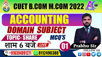 #1 CUET B.H.U B.COM|  MCOM | Meaning of Company SHARE | MCQ