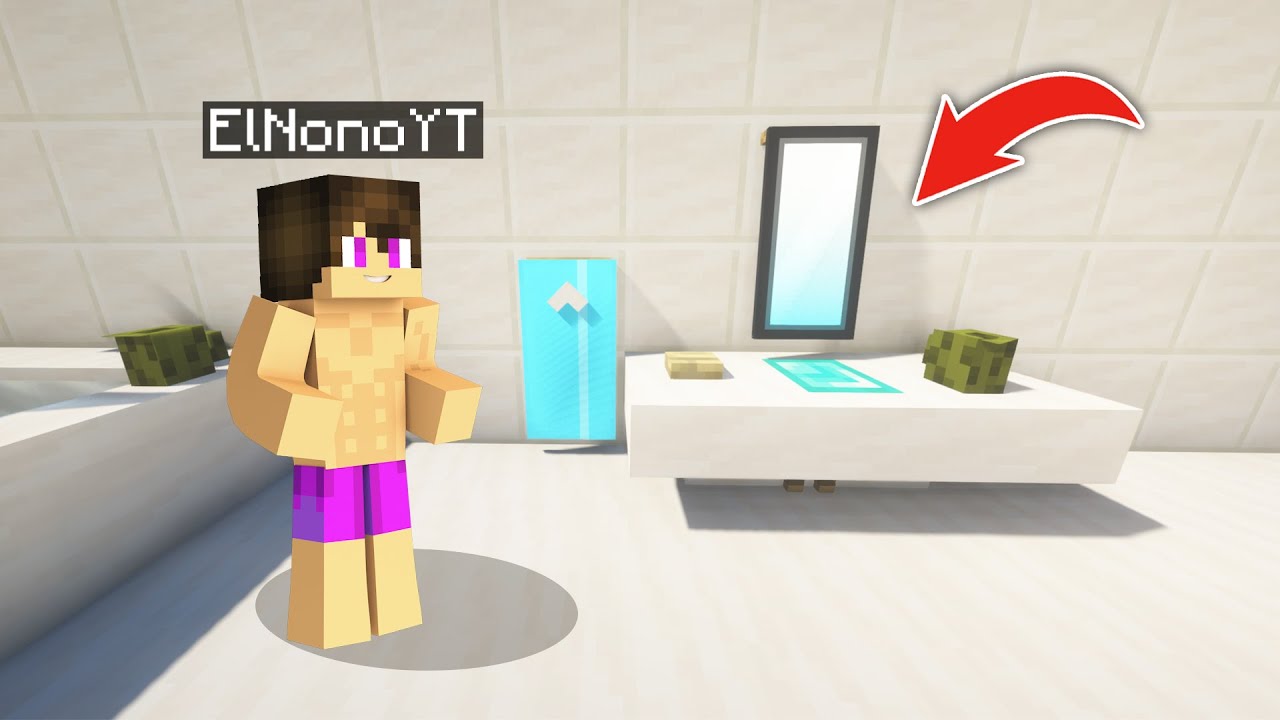 ¡CÓMO HACER UN BAÑO CON ESPEJO EN MINECRAFT SIN MODS! 😱😍