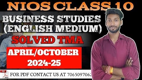NIOS Class 10 Business Studies (215) SOLVED TMA April 2025 | NIOS TMA Solution 2024-25