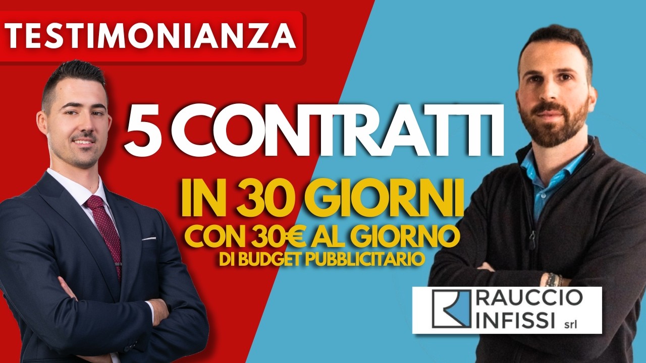 5 contratti chiusi in 30 giorni con €1.000 di pubblicità — il caso Rauccio Infissi (Caserta)
