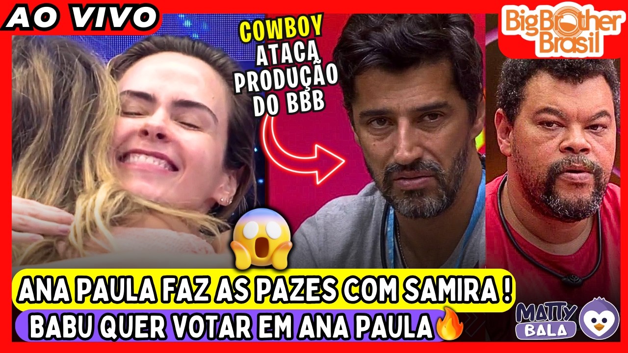 🚨😱BBB26 ! ANA PAULA ABRAÇA SAMIRA e quer BABU no PAREDÃO ! BABU quer votar em ANA PAULA #bbb #BBB26