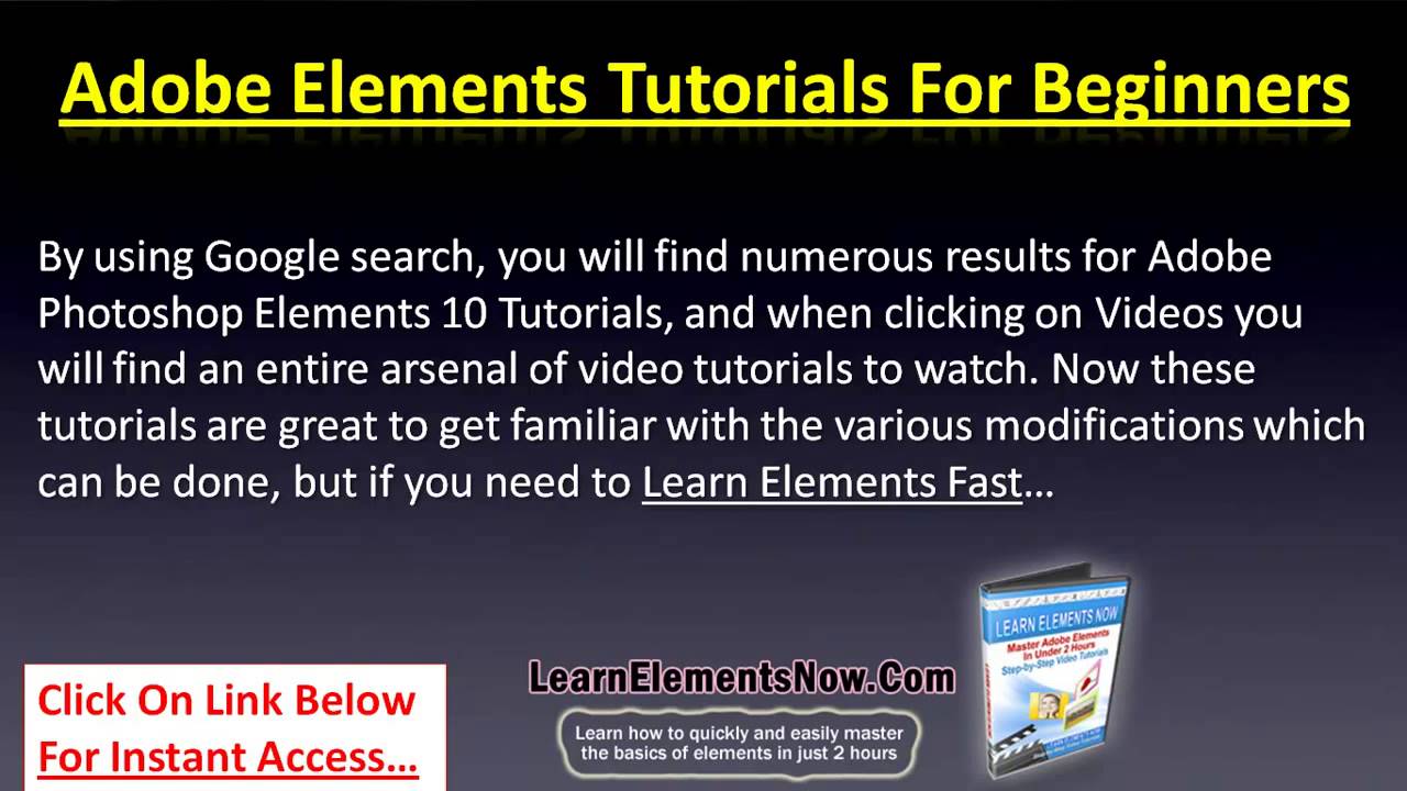 Adobe Creative Cloud The Adobe Elements 10 Tutorials Library link in ...
