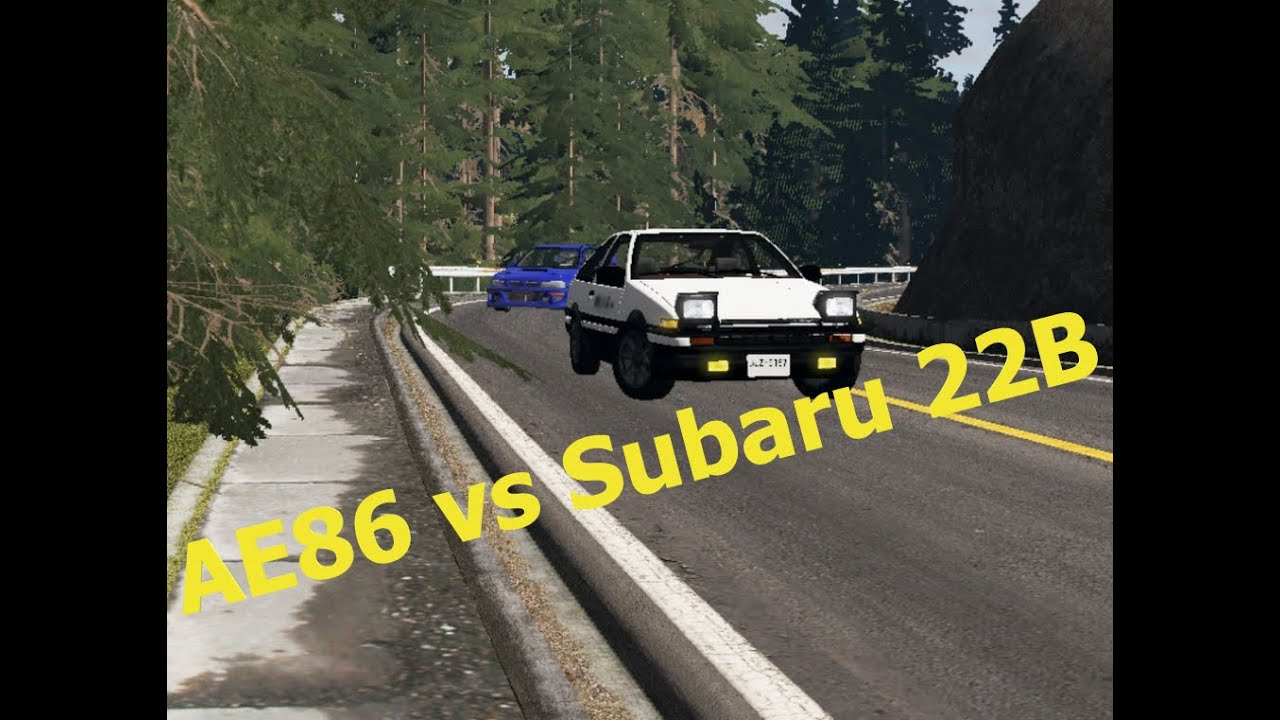 AE86 vs Subaru 22B/ Myogi Touge Run/BeamNG Drive