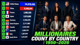 Millionaires Count by Country | 1950–2026 (Net Worth in USD)