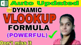 Famous How To Make a Dynamically Updated Vlookup Formula in Excel | HIndi | #VlookupFORMULA #dynamicvlookup Net Worth