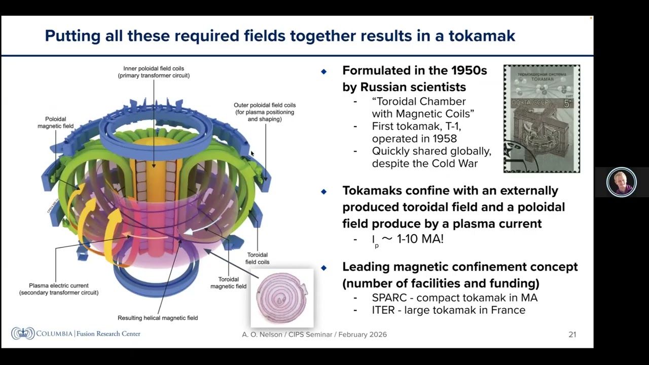 A O Nelson: Applied Plasma Physics: the Magnetic Pursuit of Fusion Energy (CIPS seminar 2026/02/13)