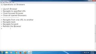Web Elements, Element Locators and Operations