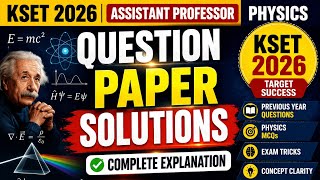 Assistant professor physics question solution||Kset physics