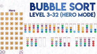 Bubble Sort 3-32 Solution of Level 32 in Hero Mode [SOLVED]