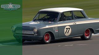 On board Ford Lotus Cortina Mk1 at Revival Lotus Cortina Mk1 Interior