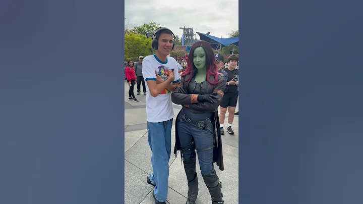 Thomas is always intrigued by the texture of Gamora’s jacket #shorts #disneyland #autism