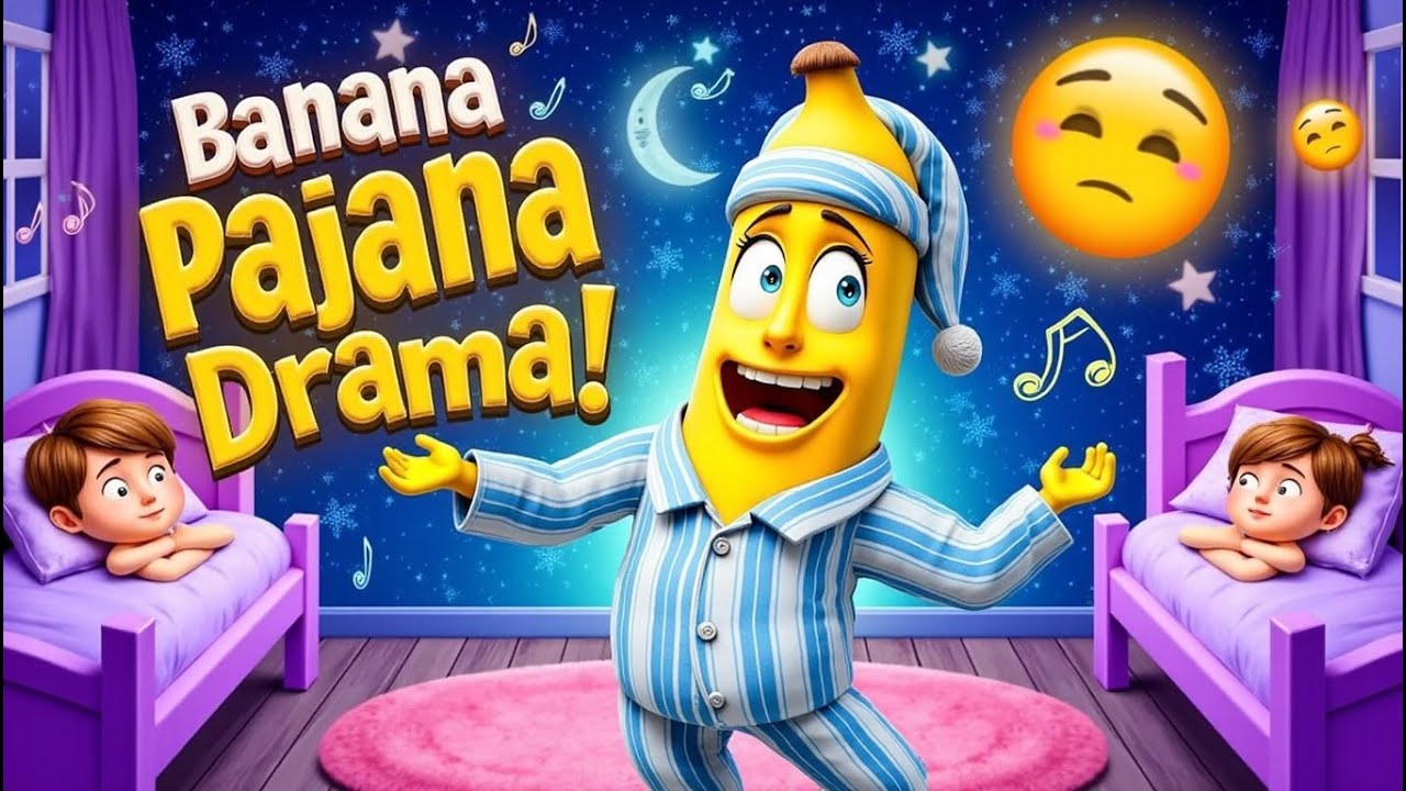 🍌 Banana Pajama Drama! 🤪🎶 | Silly Bedtime Song for Kids - Tiny Tubes TV