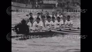 1956 UK: ROWING: 1956 VARSITY BOAT RACE WON BY CAMBRIDGE