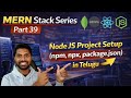 Node.js Project Initialization Explained in Telugu | npm, package.json &amp; more | MERN Stack Series