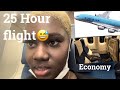 25 Hours on Plane!! How I survived in ECONOMY LONGEST  FLIGHT (KOREAN AIRLINES) SOUTH KOREA