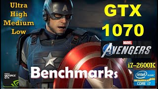 Marvel's Avengers GTX 1070 - 1080p - High - Medium - Low - 900p - 720p | Performance Benchmarks